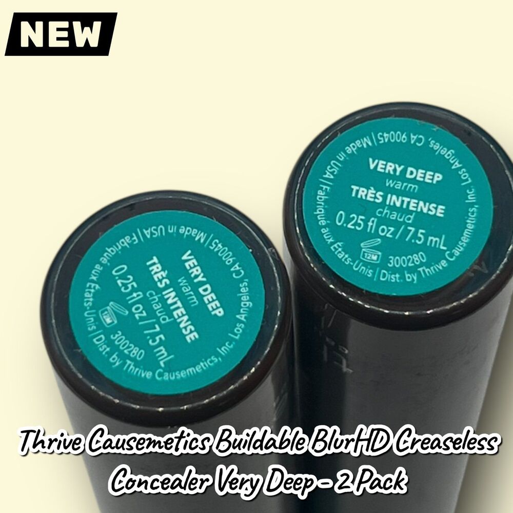 New Thrive Causemetics Buildable Blur™ HD Creaseless Concealer – Very Deep (Warm - Picture 3 of 4